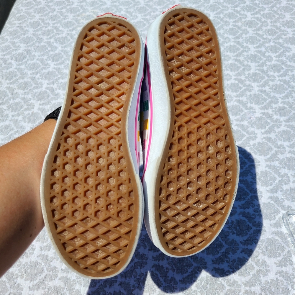 COPY - Vans Pride Multi Color Chekered Suede Lace Up Kids Sneakers Size 3 - Picture 9 of 11